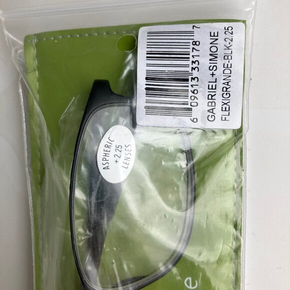 Gabriel + Simone Black Flexi-Grande Reading Glasses Men or Women Frame sz 2.25 - Picture 7 of 7
